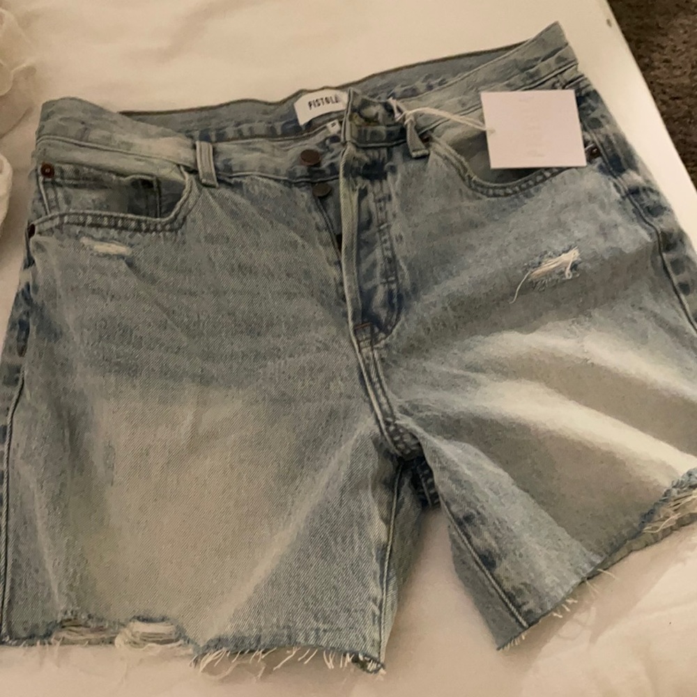 Cut off high rise mom shorts